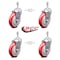 Service Caster 5 Inch Red Polyurethane Wheel Swivel 3/8 Inch Threaded Stem Caster Set SCC SCC-TS20S514-PPUB-RED-381615-4 - alternate 3